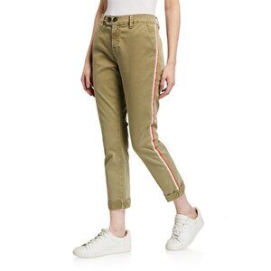 Frame Womens Olive Green Pants With Red & White Side Stripe Size 27